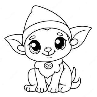 Adorable Elf Pets Coloring Page 9881-7961