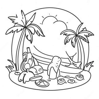 Colorful Summer Vacation Coloring Page 9901-7969