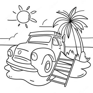 Colorful Summer Vacation Coloring Page 9901-7970