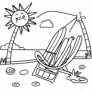 Colorful Summer Vacation Coloring Page 9901-7972